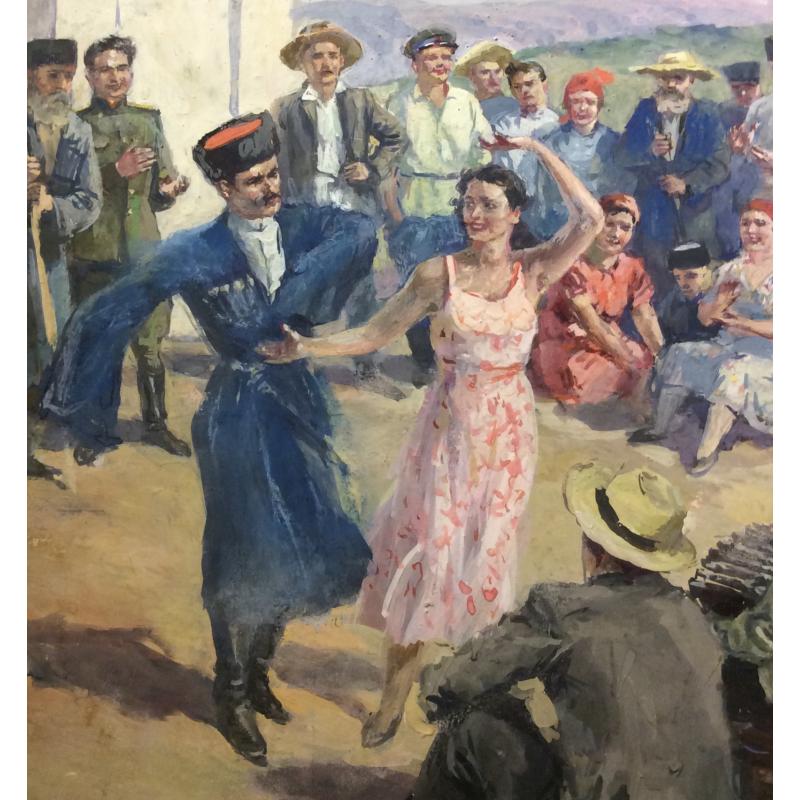 Ванециан А.В. Празднество в колхозе, иллюстрация к к роману С.П. Бабаевского Кавалер Золотой Звезды