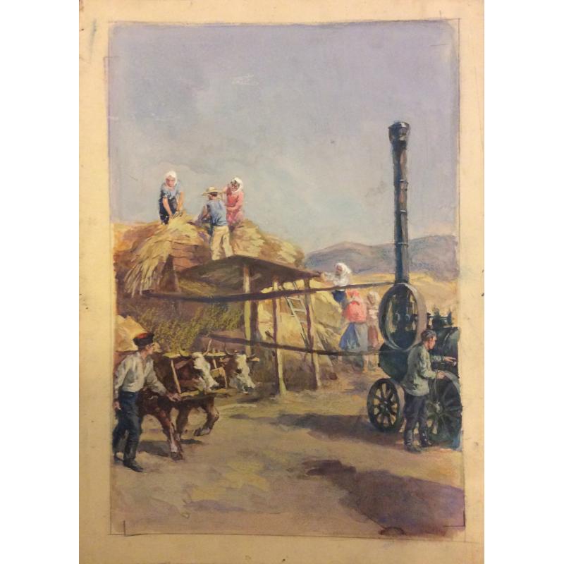 Ванециан А.В. Получение зерна, иллюстрация к роману С.П. Бабаевского Кавалер Золотой Звезды