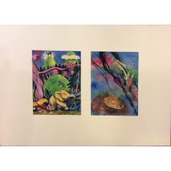 Аврутис Х.А.Иллюстрации к детской книге Плавниковая страна Л.С. Клюшева , страницы 17 и 2