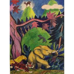 Аврутис Х.А.Иллюстрации к детской книге Плавниковая страна Л.С. Клюшева , страницы 17 и 2