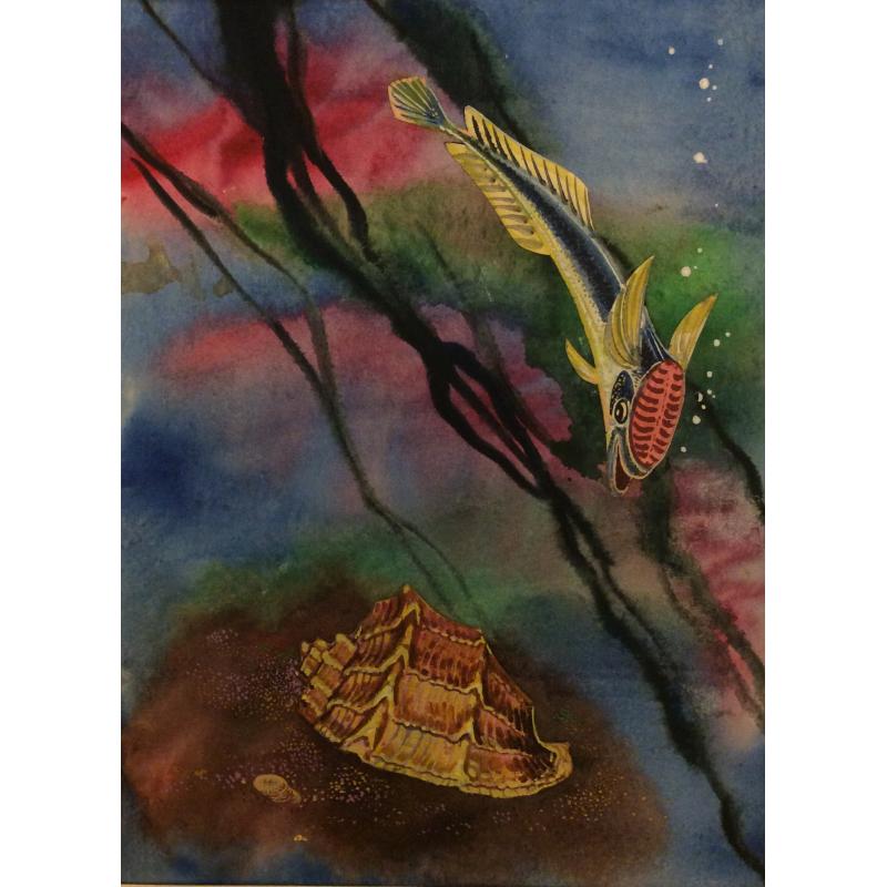 Аврутис Х.А.Иллюстрации к детской книге Плавниковая страна Л.С. Клюшева , страницы 17 и 2