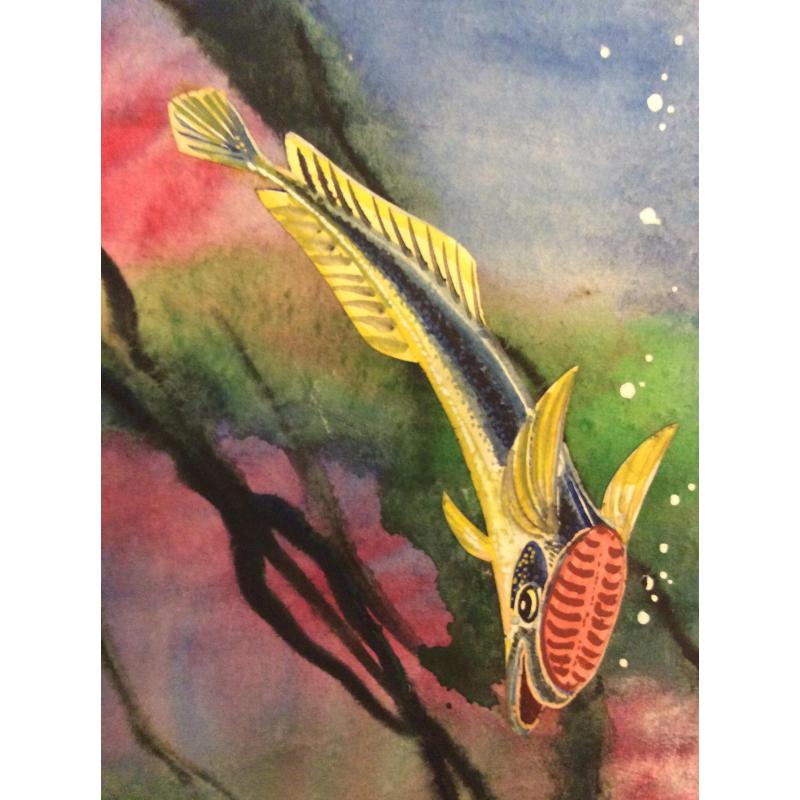 Аврутис Х.А.Иллюстрации к детской книге Плавниковая страна Л.С. Клюшева , страницы 17 и 2