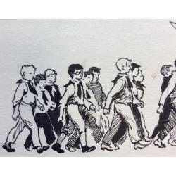 Мешков Е. А. Пионеры. Иллюстрация к книге Яковлева Ю. Строгий характер