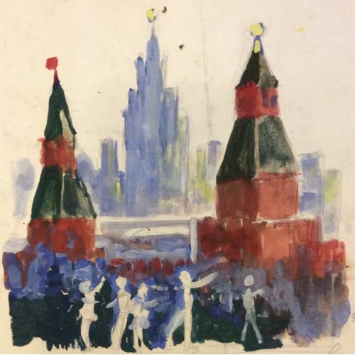 Зернова Е.С. У Кремля эскиз мозаики для Дворца пионеров и школьников