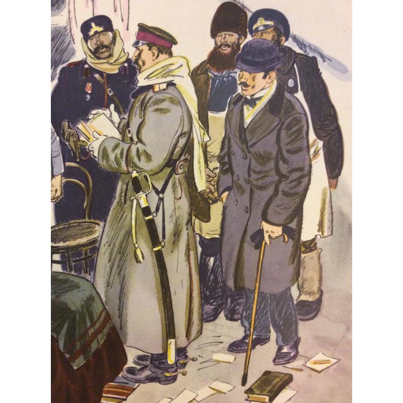 Лямин Н.В. Арест рабочего,участника забастовки, рисунок 2 из подборки-выставкиПро Великий Октябрь