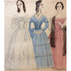 Мазанов А. М. Эскиз костюмов к спектаклю Овод