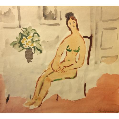 Ведерников А. С. Обнаженная и цветы