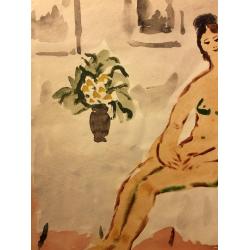 Ведерников А. С. Обнаженная и цветы