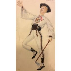 Мазанов А.М. Эскиз национального чешского костюма