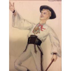 Мазанов А.М. Эскиз национального чешского костюма