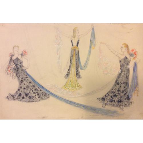 Мазанов А.М. Эскизы женских вечерних платьев