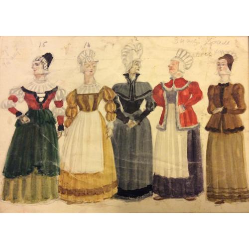 Мазанов А.М. Эскизы костюмов к опере Фауст