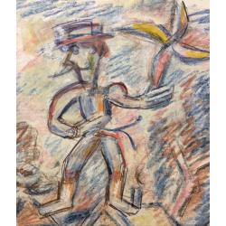 Расторгуев Е. А. Мужичок с вертушкой над городом