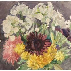 Пискарева А. Н. Натюрморт с цветами и фруктами