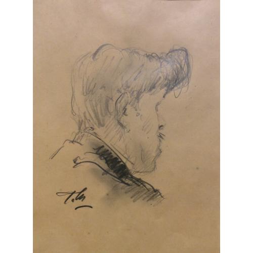 Неизвестный художник Профиль мужчины