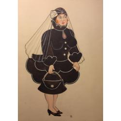 Обручева Н. Н. Эскиз костюма.К спектаклю Наследники Рабурдэна