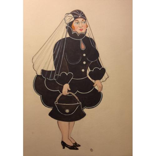 Обручева Н. Н. Эскиз костюма.К спектаклю Наследники Рабурдэна