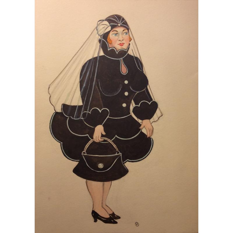 Обручева Н. Н. Эскиз костюма.К спектаклю Наследники Рабурдэна