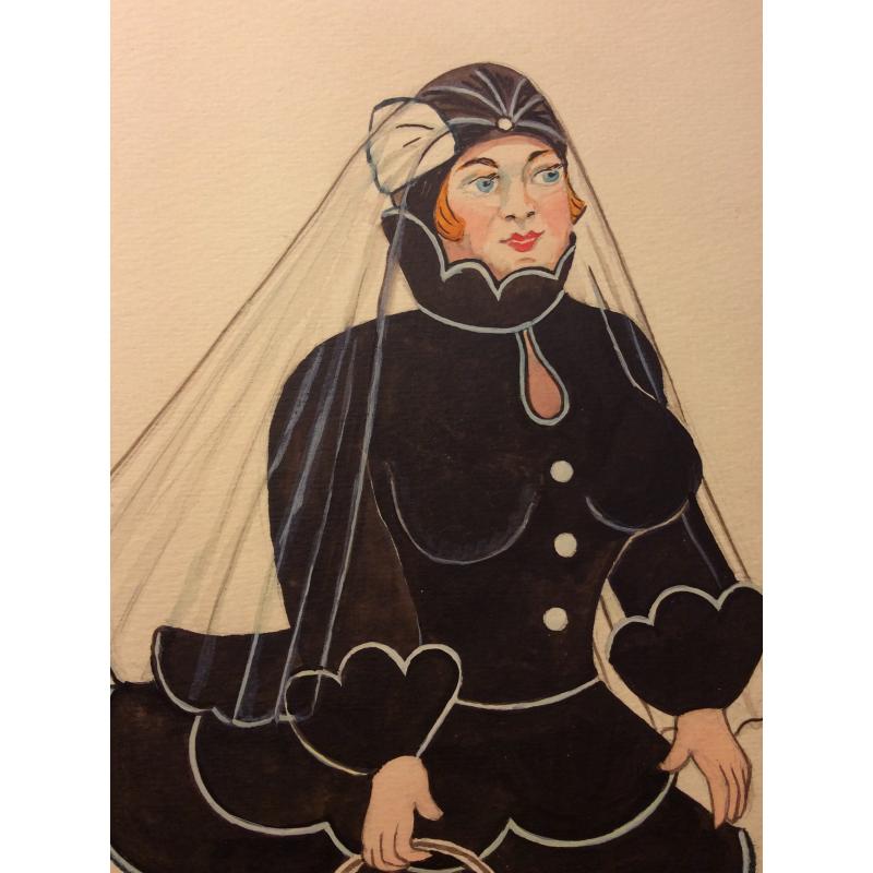 Обручева Н. Н. Эскиз костюма.К спектаклю Наследники Рабурдэна