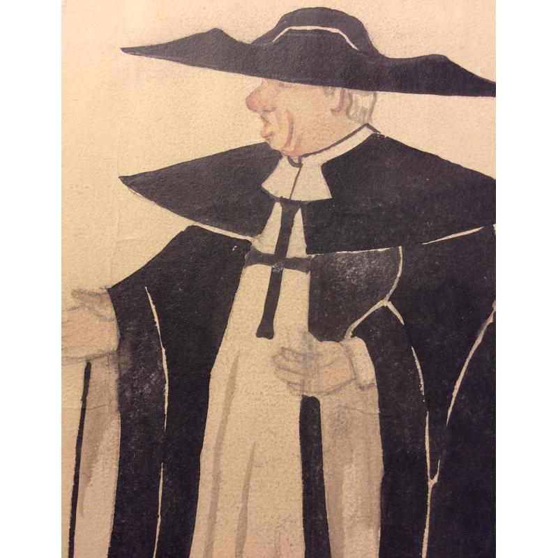 Обручева Н. Н. Эскиз костюма священника. К спектаклю Дикарь в театре Импровизации