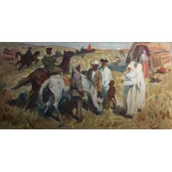 Перов А. П. Красноармейцы на лошадях в степи