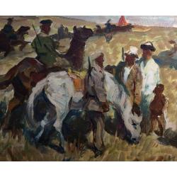 Перов А. П. Красноармейцы на лошадях в степи