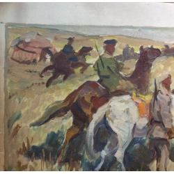 Перов А. П. Красноармейцы на лошадях в степи