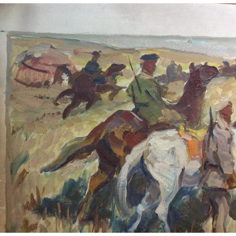 Перов А. П. Красноармейцы на лошадях в степи