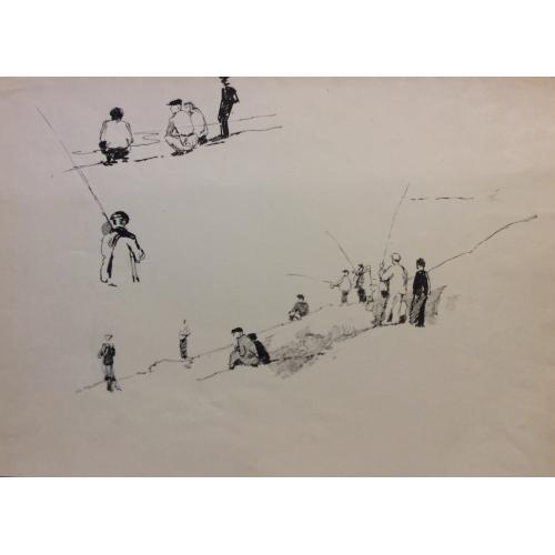 Мешков Е.А. Рыбаки зарисовки