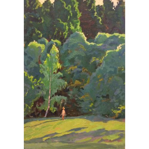 Титов А. М. Девочка на лесной опушке