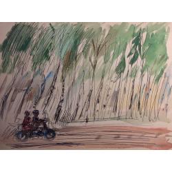 Лабас А. А. На мотоцикле