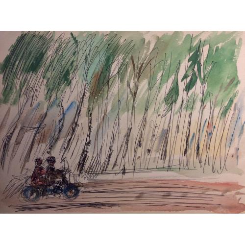 Лабас А. А. На мотоцикле