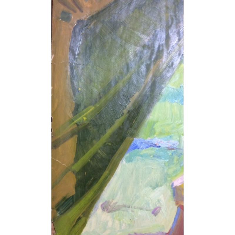 Титов А. М. Девушка загорает около палатки