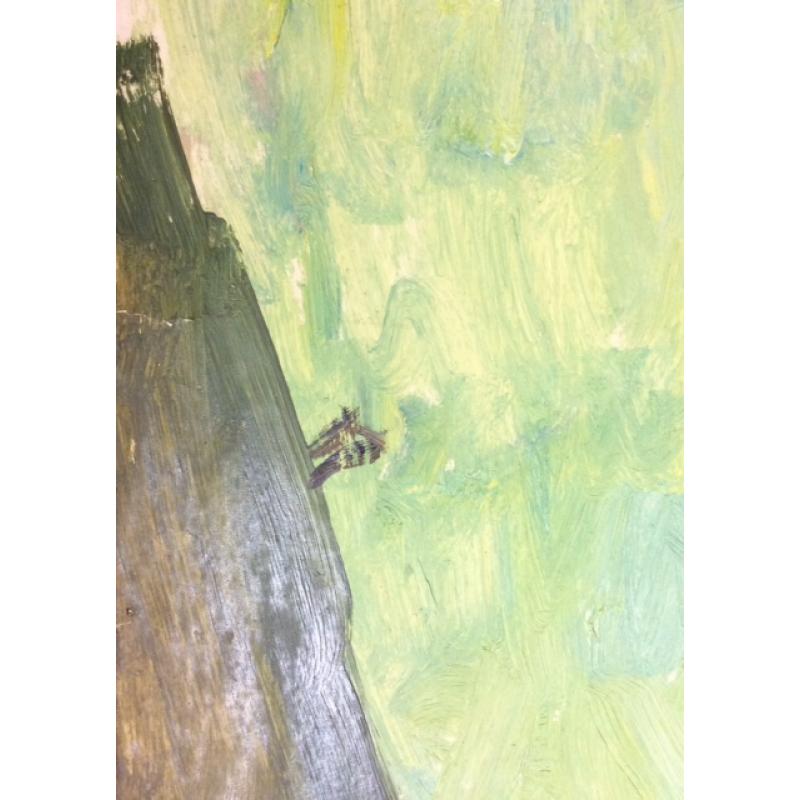 Титов А. М. Девушка загорает около палатки