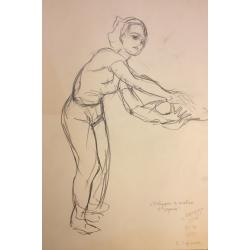 Зернова Е. С. Девушка с хлебом в руках