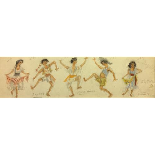 Мазанов А. М. Эскиз костюмов к балету Лауренсия