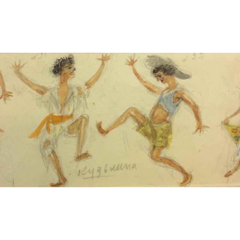 Мазанов А. М. Эскиз костюмов к балету Лауренсия