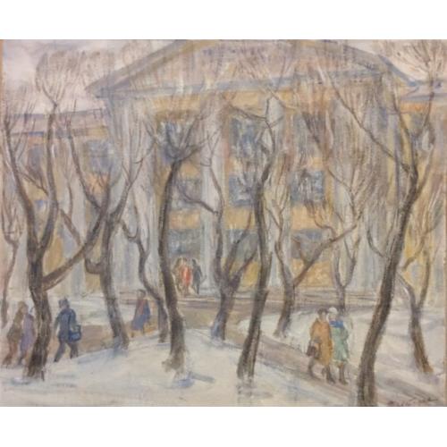 Дехтерёва Т.А. Иваново.Текстильный институт имени Фрунзе эскиз для автолитографии