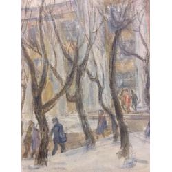 Дехтерёва Т.А. Иваново.Текстильный институт имени Фрунзе эскиз для автолитографии