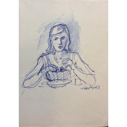 Лабас А. А. Женщина за обедом