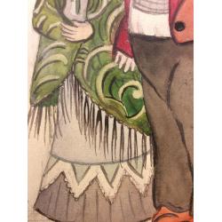 Обручева Н. Н. Эскиз костюмов Феодулии и Собакевича к спектаклю Мертвые души