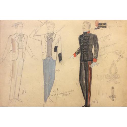 Мазанов А.М. Эскизы костюмов к оперетте Иоганна Штрауса (сына) Цыганский барон