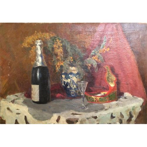 Плотнов А. И. Натюрморт с бутылкой шампанского