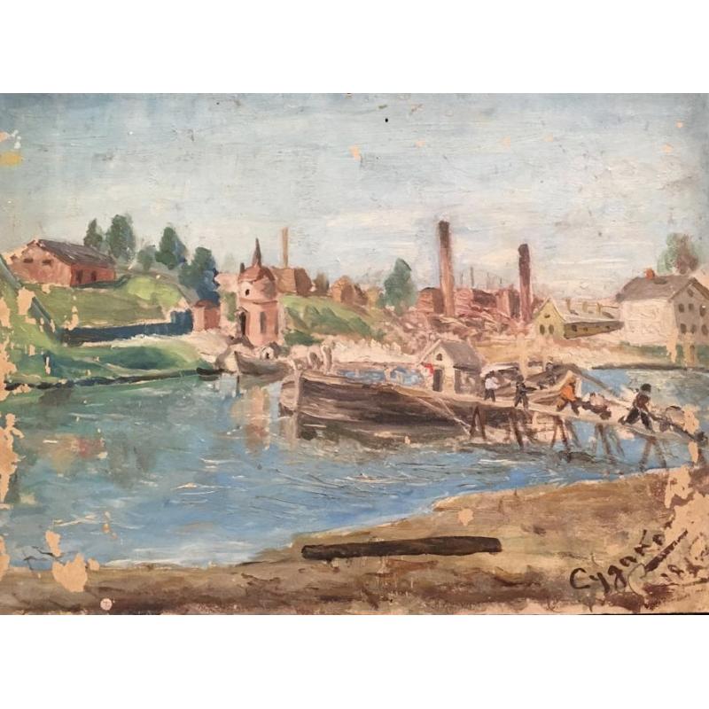 Судаков П.Ф. Выгрузка песка с баржи