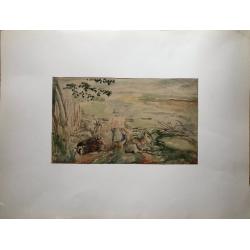 Ермилова-Платова Е.Ф. Полуденная дойка коз на пастбище