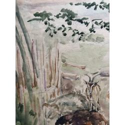 Ермилова-Платова Е.Ф. Полуденная дойка коз на пастбище