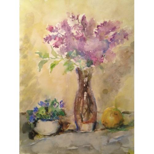 Солодовникова Н.А. Натюрморт с сиренью и фиалками