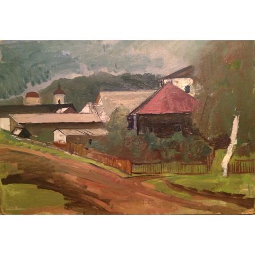 Басов Б. М. Пейзаж с березой