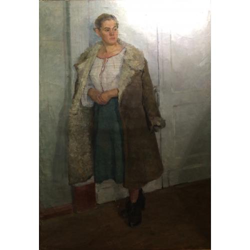 Неизвестный художник. Девушка в полушубке