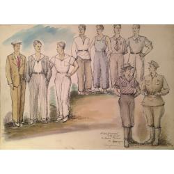 Жаренов А.С. Колхозный праздник. Эскизы костюмов